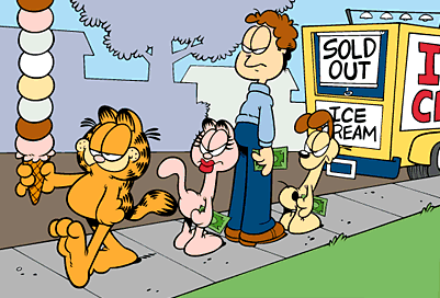 Garfield abusando