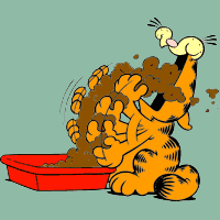 Garfield comiendo